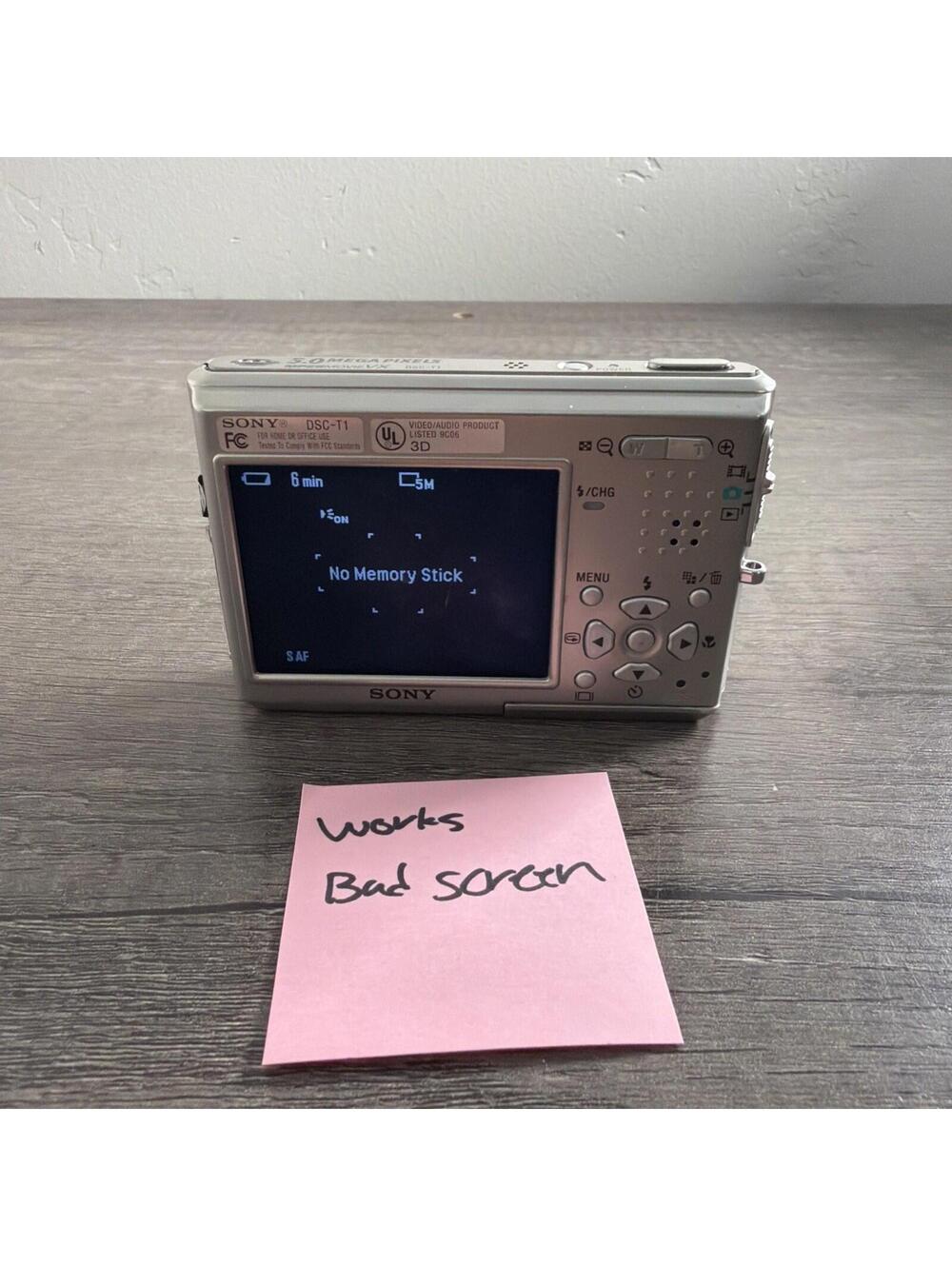 Sony Cybershot DSC T-1 Camera BAD SCREEN
